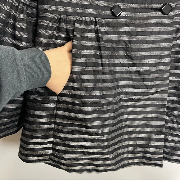 Samuel Dong Jacket Coat Womens Size Large Black White Striped Flare Sleeve - Picture 4 of 14